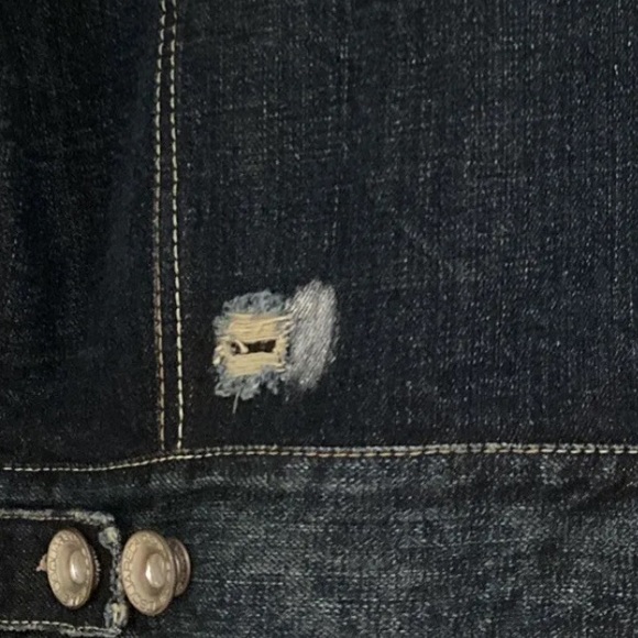 NWOT Dsquared2 Women Dark Blue
Denim Cropped Distressed Jean
Jacket sz 44 (US 8) - Picture 12 of 16